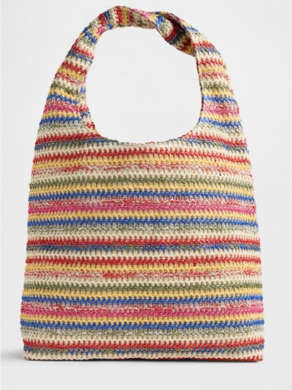 GAP Multicolor Striped Crochet Hobo Bag